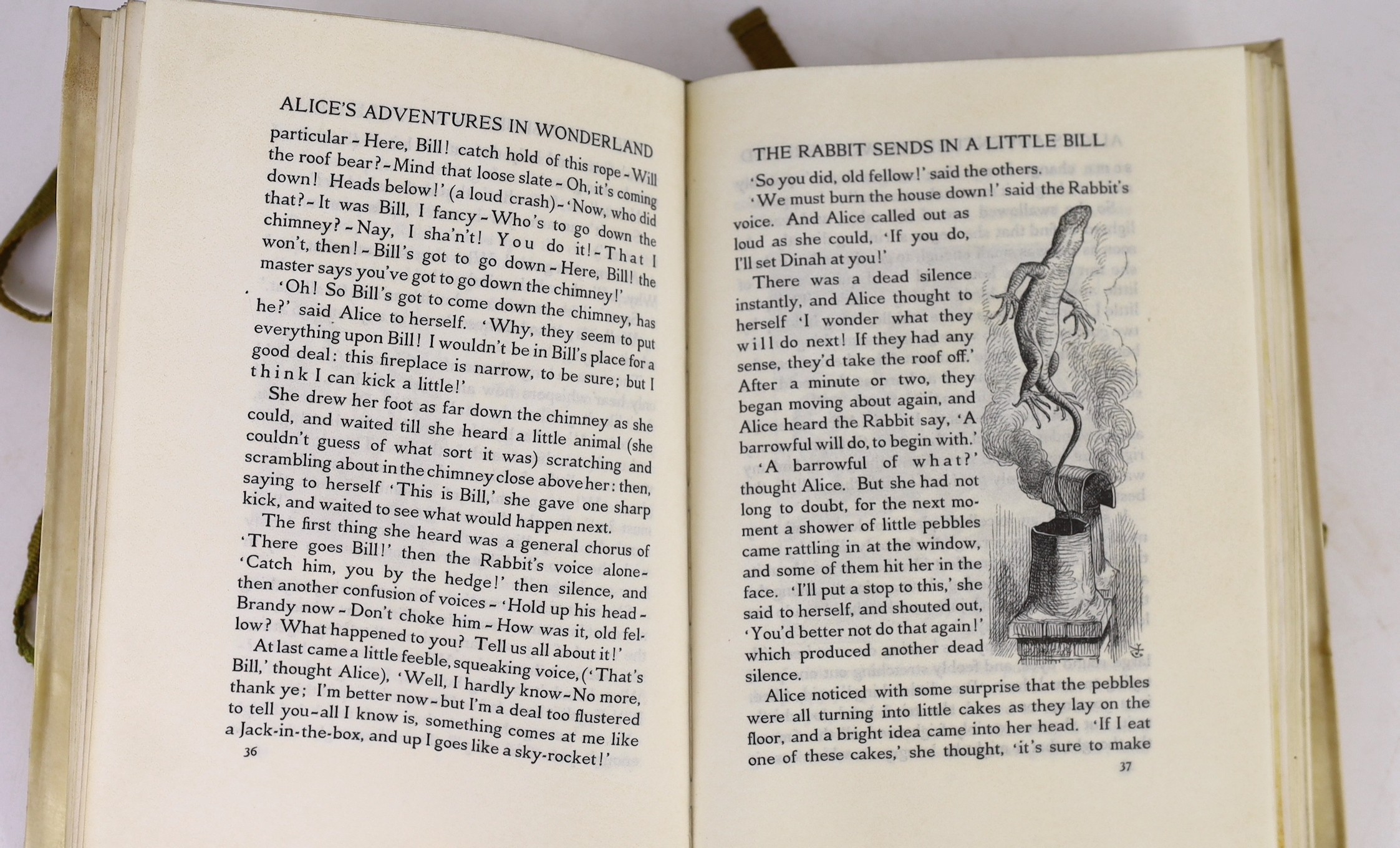 [Dodgson, Rev. Charles Lutwidge] - Alice's Adventures in Wonderland. By Lewis Carroll ... Limited Edition (of 1,000 numbered copies - but one of the additional only 12 printed on vellum). frontis and num. text illus (by